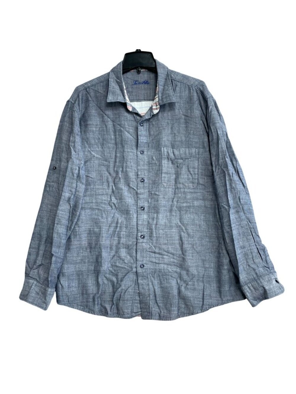 Tasso Elba Men's XXL Long Sleeve Button-Up Shirt Plaid Lined P0568